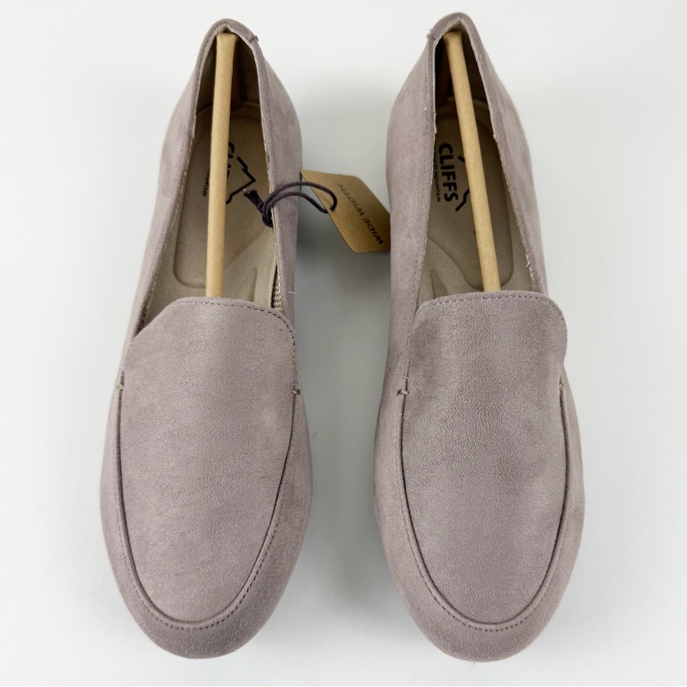 Cliffs by White Mountain Gallant Moc Loafers Womens 8W Taupe Faux Suede NEW
